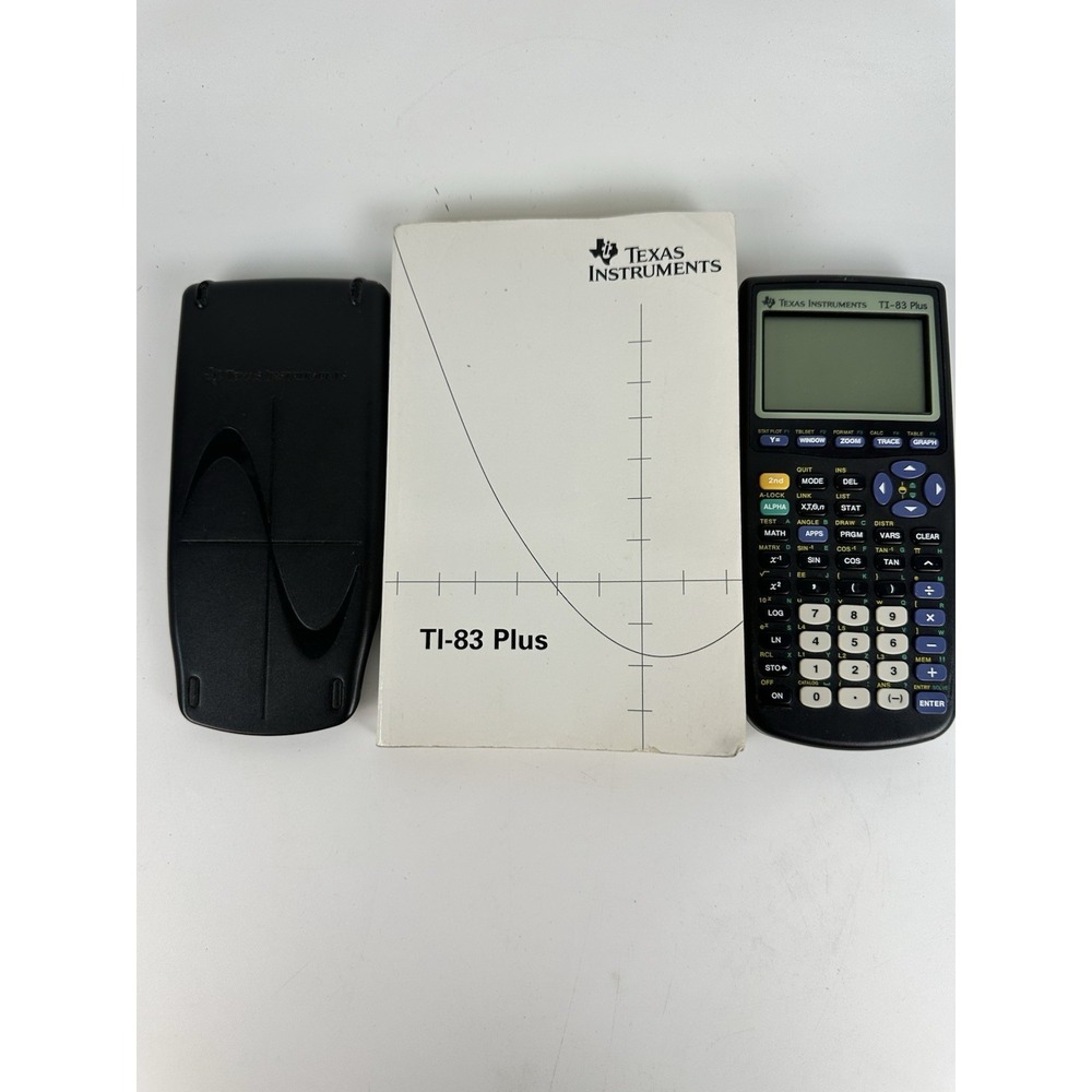 Texas Instruments TI-83 Plus Graphing Calculator Cover Manual Tested Works